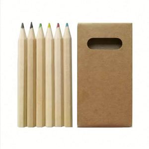 Crayons de couleur miniatures en bois naturel pour enfants de 3,5 pouces - Product Image 1