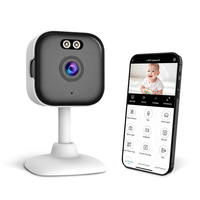 Moniteur intelligent pour bébé et animaux domestiques, utilisation intérieure, 1080p, 2MP CMOS, vision nocturne, audio bidirectionnel, sans fil, caméra de sécurité IP pour animaux domestiques