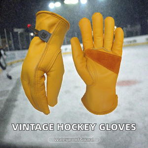 Gants de hockey sur glace vintage, imperméables, en polyester, unisexes, avec fermeture à cordon, équipement de protection pour le hockey - Product Image 2