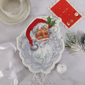 Servilletas con forma única de temática navideña, pañuelos navideños de hotel con diseño de Papá Noel, sin alcohol, de doble capa, gruesos, para el hogar - Product Image 2