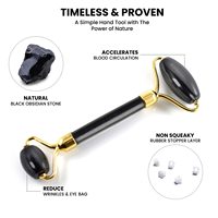 Rouleau d'obsidienne noire et outil de Massage Facial, vente en gros, livraison gratuite