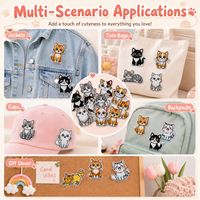 Kitty Cat Bestickte Weiße Calico-Tuxedo-Aufnäher mit Ingwerfarbenem Tabby-Katzenmotiv, die die Zunge ausstrecken und miauen – zum Aufbügeln oder Annähen