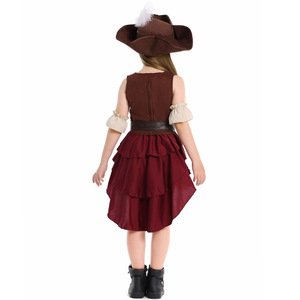 Fantasia de Pirata Elizabeth para Carnaval e Halloween, Traje de Caçadora, Capitão, Vestido de Personagem de Filme para Meninas - Product Image 3
