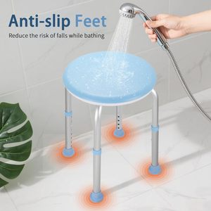 Adjustable <b>Swivel</b> Bathtub Seat Aluminum Alloy Sky <b>Blue</b> Bathroom <b>Chair</b> For Elderly And Disabled - Product Image 4