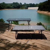 Table de camping pliable modulaire moderne d'extérieur, hauteur réglable, structure robuste en aluminium, 5 unités, mobilier de camping IGT