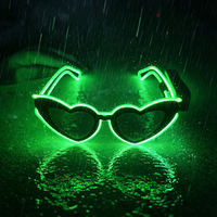 Lunettes LED en forme de cœur aux couleurs néon variées pour Halloween et les fêtes de mariage, option de logo personnalisé