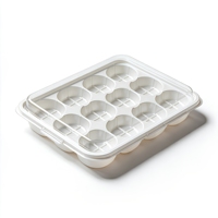 Boîte d'emballage alimentaire en blister, base rectangulaire blanche, couvercle transparent en PET, conteneur en plastique alimentaire multi-compartiments personnalisable pour
