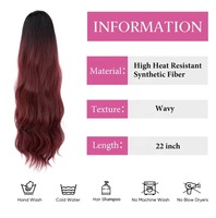 Queue de cheval synthétique longue et ondulée de haute qualité à clipser avec cordon de serrage, extensions de cheveux afro pour femmes noires, vente en gros