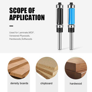 1/4inch und 6mm Runds chaft oben und unten Lager Unterputz Gerade Fräser Bits 2 Flöten Gerade Muster Holz bearbeitungs werkzeuge - Product Image 3