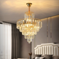 SIMIG Moderne De Luxe Or Spirale Cristal Lustre Longue Durée Élégant Pendentif Lumière pour Duplex Escaliers Escaliers