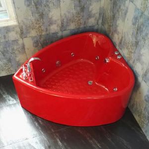 حمام رومانسي على شكل قلب لشخصين ، حمام دوامة داخلي للتدليك في الزاوية - Product Image 6
