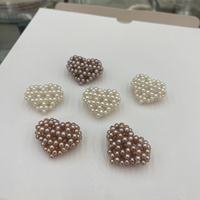 Pendentif Cœur en Perle d'Eau Douce Naturelle, Breloques Creuses Tressées Faits Main pour la Fabrication de Bijoux DIY, Vente en Gros