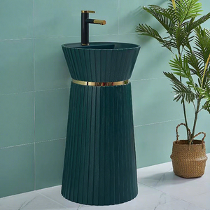 <span class=keywords><strong>Lavabo</strong></span> Colonne Autoportant en Résine de Pierre Artificielle Yeson Home Hotel, Surface Solide, Design Moderne pour Salle de Bain - Product Image 1