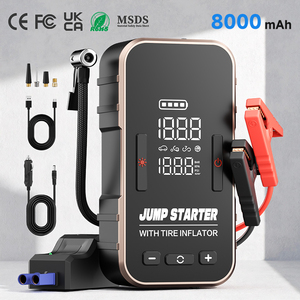 Démarreur portable sans fil avec <span class=keywords><strong>gonflage</strong></span> d'air, 8000 mAh, affichage LED, boîtier ABS, pression max. 150 psi, utilisation d'urgence - Product Image 1