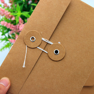 Enveloppes à cordes Enveloppe en papier <span class=keywords><strong>kraft</strong></span> avec ficelle et botton - Product Image 5