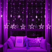 Guirlande lumineuse Led colorée, Ramandan, lune, étoiles, étoilée, décoration de rideau de chambre à coucher, 2023