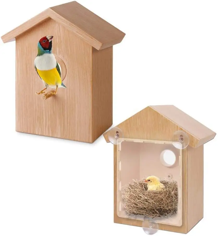 New outdoor environmental safe bird nest bird feeder house with suction cup