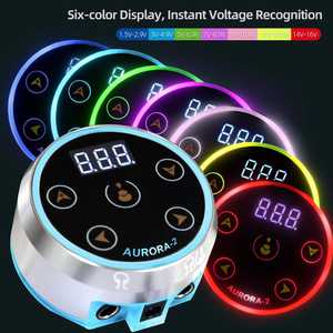 Fuente de Alimentación Profesional para Tatuajes <span class=keywords><strong>Aurora</strong></span> II de Modo Dual, Permanente, de Acero Inoxidable, Digital, 3.4A, Estable para Pluma de Tatuaje - Product Image 3