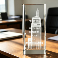 Trophée en cristal Neelpure 129220 avec sculpture intérieure gravée au laser et motif personnalisé pour les récompenses d'événements d'entreprise