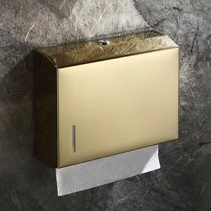Banheiro de papel higiênico, porta papel higiênico luxuoso, de metal, à prova d' água, quadrado, de aço inoxidável, suporte para papel, dispensador de toalha