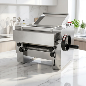 Machine à presser les nouilles électrique, laminoir à pâte, coupe-pâte en acier inoxydable, usage professionnel pour restaurant - Product Image 1