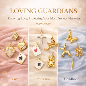Loving Guardians | 18K PVD Gold Plated Stainless Steel Love & Family Charm Pendant for Jewelry Making | Waterproof & Durable - Product Image 1