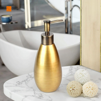 Ensemble d'accessoires de salle de bain en résine dorée de luxe, 5 pièces, flacon de lotion doré de luxe et porte-savon, ensemble fonctionnel de cinq pièces