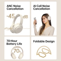 Auriculares Inalámbricos con Cancelación de Ruido ANC de 4 Micrófonos, Auriculares Estéreo Supraaurales con Bluetooth y 70 Horas de Reproducción, Fabricante OEM
