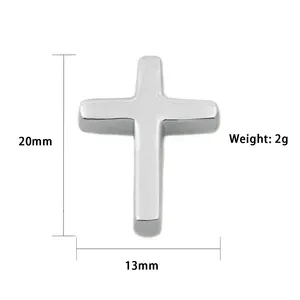 Wholesale Simple Design 925 Plain Silver Mirror Polished Jesus Christ Cross Charms Pendant for DIY Jewelry Making
