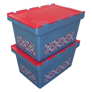 Giá rẻ Stackable tổ chức đóng gói lưu trữ Tote nhựa di chuyển hộp với nắp thực phẩm vận chuyển Hộp nhà máy bán hàng trực tiếp - Product Image 4