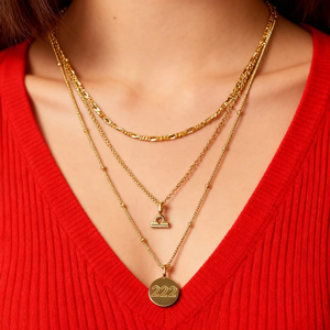 Collana con Ciondolo Personalizzata in Acciaio Inossidabile Impermeabile, 12 Segni Zodiacali, Placcatura in Oro 18K PVD Antiossidante, Ciondolo Astrologico - Product Image 2
