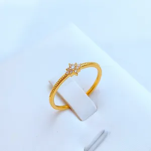 HCDR020 cincin emas asli Fashion pertunangan Au999 set emas kustom cincin berlian pengolahan perhiasan cincin desain cetakan
