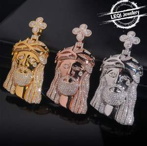 Colgante de Jesús con Diamantes VVS de Laboratorio Personalizado - Joyería Hip Hop de Oro de 9K-18K con Certificación de Probador de Diamantes - Product Image 5