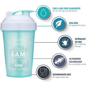 Ecológico 500ml Bpa libre de plástico gimnasio <span class=keywords><strong>Shaker</strong></span> botella de agua con barra de acción para proteína <span class=keywords><strong>Shaker</strong></span> - Product Image 2
