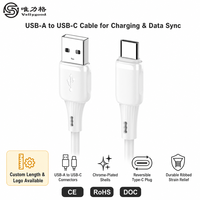 Câble USB en silicone vers Type-C, 100 cm, 5V3A, charge rapide, synchronisation des données, blanc