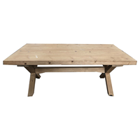 Table à manger en bois rétro, meuble de salon de ferme antique, pieds croisés, table à manger en bois, nouvelle collection, prix d'usine