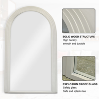Miroir de dressing sur pied de grande taille en bois massif, forme arquée, pour salon, utilisation décorative murale