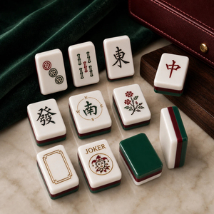 Juego de Mahjong Americano Portátil Moderno de 160 Piezas para 4 Jugadores, Personalizado con Grabado Acrílico y Etiqueta Privada, con Empaque Personalizado - Product Image 6