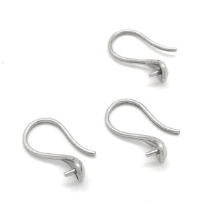 Crochets d'oreille souples creux en acier inoxydable en forme de goutte pour la fabrication de boucles d'oreilles, composants de bijoux DIY - Product Image 3