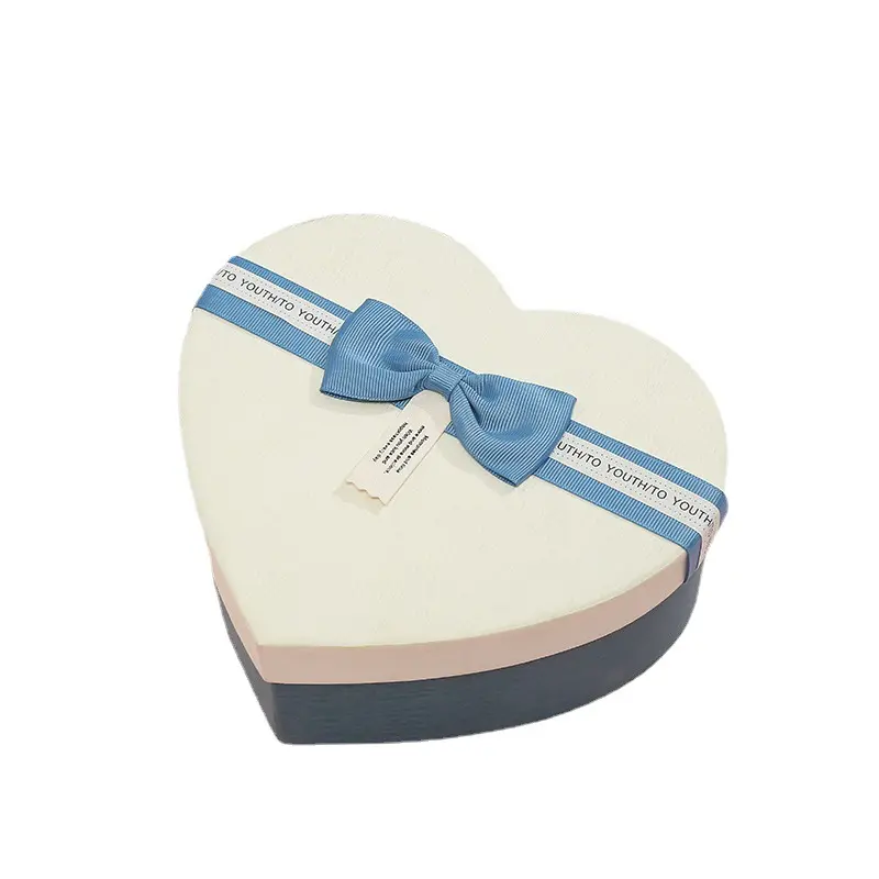 صندوق تعبئة حلو جميل مخصص على شكل قلب صندوق هدايا للشوكولاتة صندوق تعبئة الهدايا مصنوع يدويًا من الورق المقوى تصفيح مطفأ