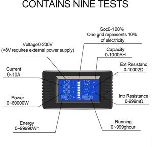 משולב סוללה צג מד סוללה מבחן גלאי DC מתח הנוכחי כוח פנימי חיצוני התנגדות שיורי כלי - Product Image 5