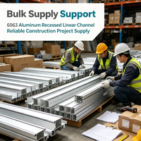 Profilé linéaire encastré en aluminium 6063 durable, support de fourniture en gros pour les projets de construction