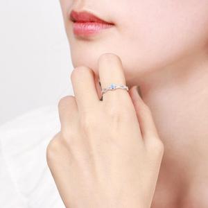 Princess And Knight Crown Open Top Couple Rings Simple Moonstone Adjustable Diamond Setting For Men And Women - Product Image 3