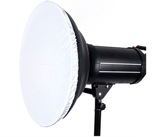 Plato de belleza ondulado de 56cm de montaje de aleación de aluminio Bowens con interior plateado y rejilla de panal blanca para plato de belleza ondulado de estudio - Product Image 2