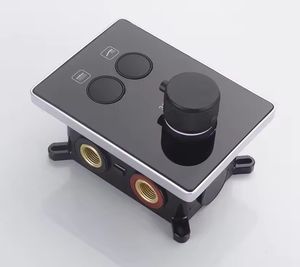 النحاس الصلب تصميم جديد <span class=keywords><strong>2</strong></span> طرق ، زر دفع الجدار الأسود ترموستاتي مخفي ، صمام خلاط دش تحويل - Product Image 3