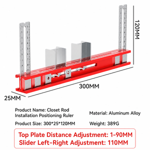 PICUS Industrial Aluminum <b>Tool</b> Closet Hanging Rod Installation Positioning Scale with Precise Limit - Product Image 3