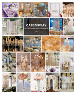 Centre de table décoratif de mariage en métal argenté/doré de style moderne et simple, en acrylique incassable de haute qualité, en forme de diamant