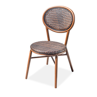 Vente directe d'usine, table et chaises de style moderne et simple pour l'extérieur, chaise de salle à manger en rotin, chaises en corde d'aluminium, table pour l'extérieur