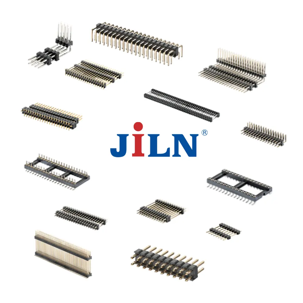 JiLN pin header 1mm 2mm 1.27mm 2.54mm pitch single double row male electronic 2 4 16 24 40 60 12 pin connector headers on PCBA