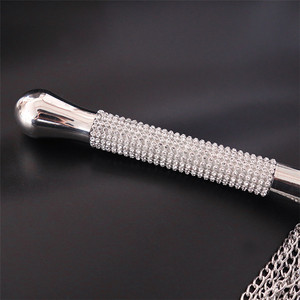 SM BDSM métal diamant poignée chaîne fouet Flogger fantaisie fétiche main pagaie pour sexe jeu de rôle <span class=keywords><strong>Bondage</strong></span> Gear - Product Image 4